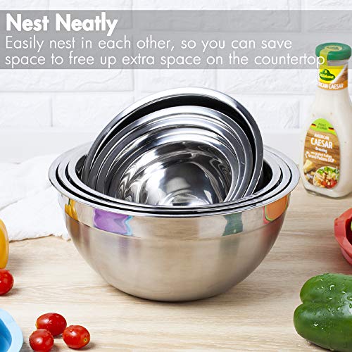 7 Piece Stainless Steel Mixing Bowls Set with Lids E528