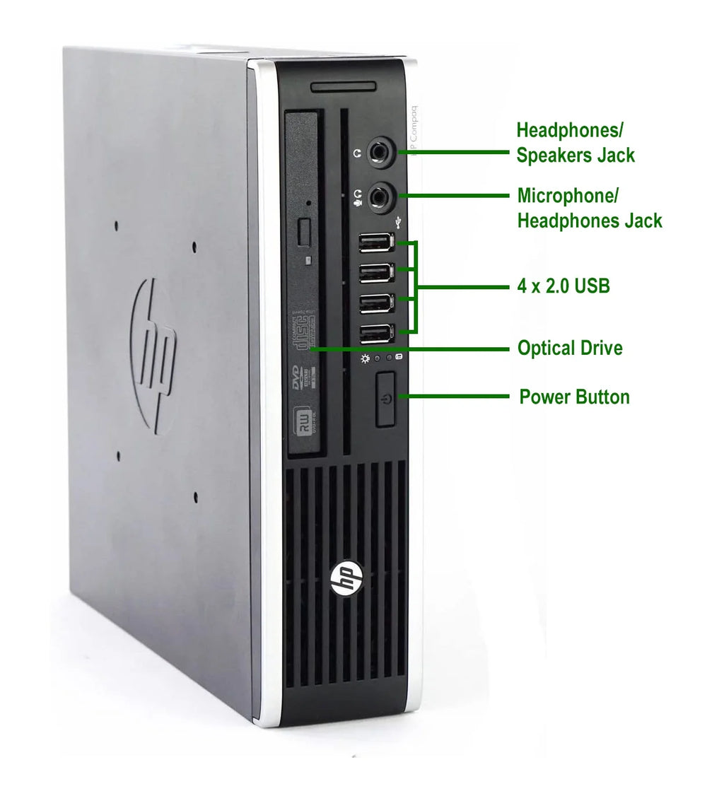 HP 8200 USFF Mini Desktop Computer Core i5 8GB Ram 500GB HDD Dual 17" LCD WiFi Bluetooth Win10 Home Y5318