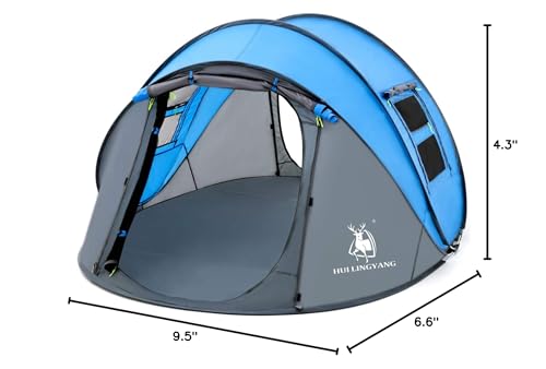 4 Person 9.5’X6.6’X52'' Waterproof Instant Tent Y364459