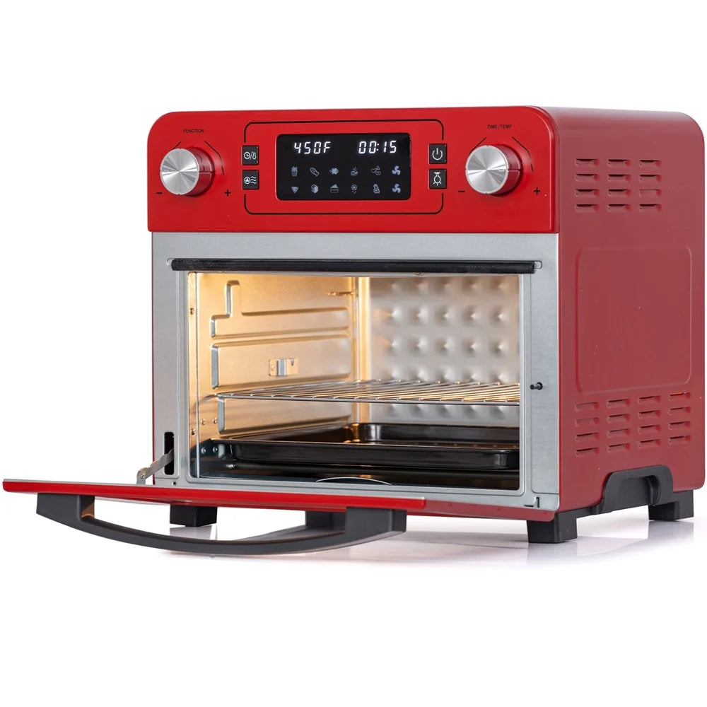 24QT Stainless Steel Countertop Toaster Air Fryer Oven Red U10478
