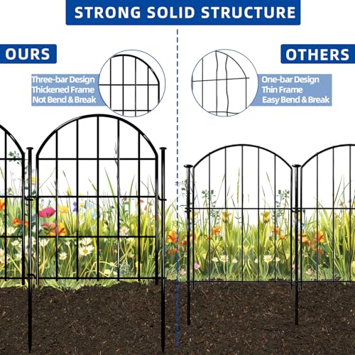 26 Pack 22in X 28ft Arched No Dig Rustproof Metal Garden Fence F176