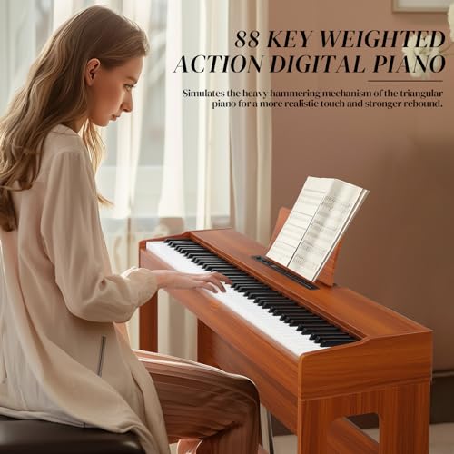 Black 88-Key Weighted Action Electric Piano with 3-Pedal Unit P123