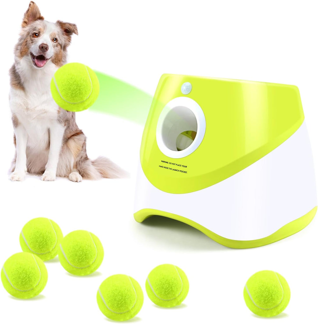 Automatic Ball Launcher for Dogs, 6PCS Tennis Balls Included L6480