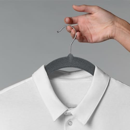 Velvet Hangers 20 Pack Non Slip Ivory Felt Hangers with 360° Rotatable Hook Z243