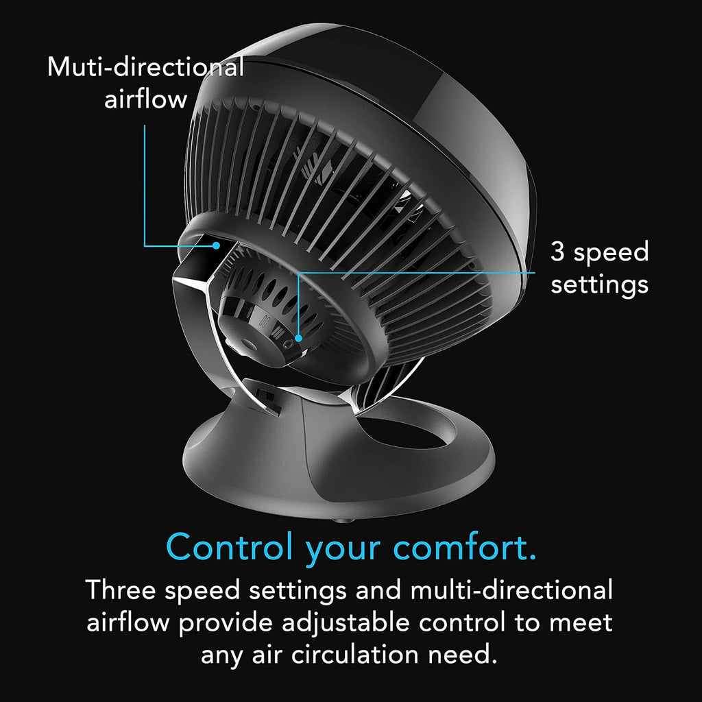 Black 3 Speeds Air Circulator Fan P1938