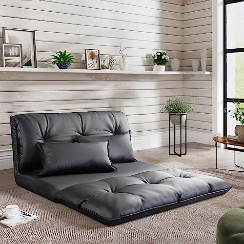 5-Position Folding Chaise Lounge with Adjustable Back & Steel Frame Black W809