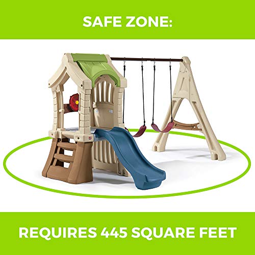 Outdoor Swing Set with Slide and Playhouse J5339