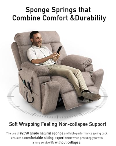Large Power Lift Recliner Chair with Heated and Massage, 26in Extra Wide Seat K94672