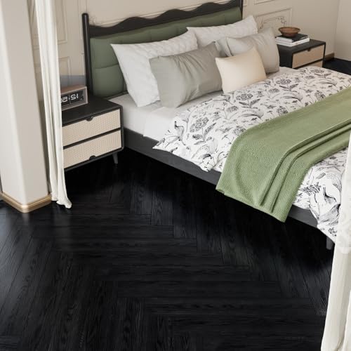 24-Pack Black Vinyl Plank Flooring 6"x36" Self Adhesive D623474