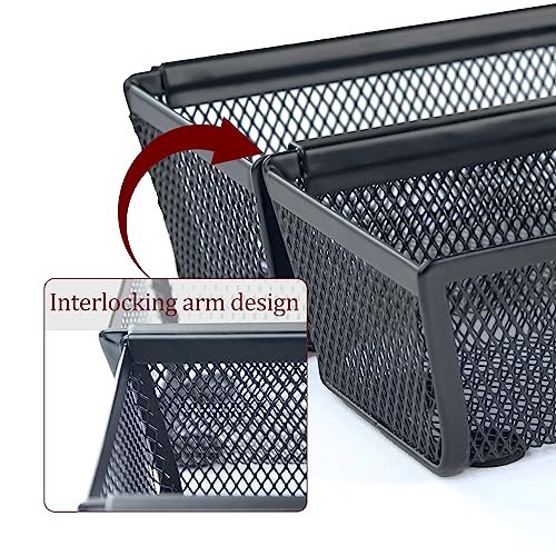 2PCS Black Mesh Drawer Organizer (9 * 3 * 2 Inches) F307