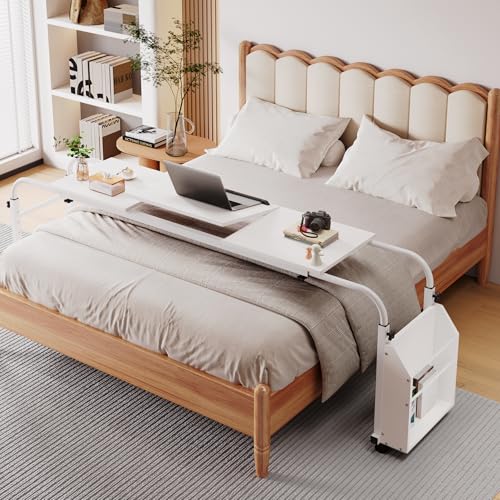 Brown Mobile Bed Desk with Wheels N665