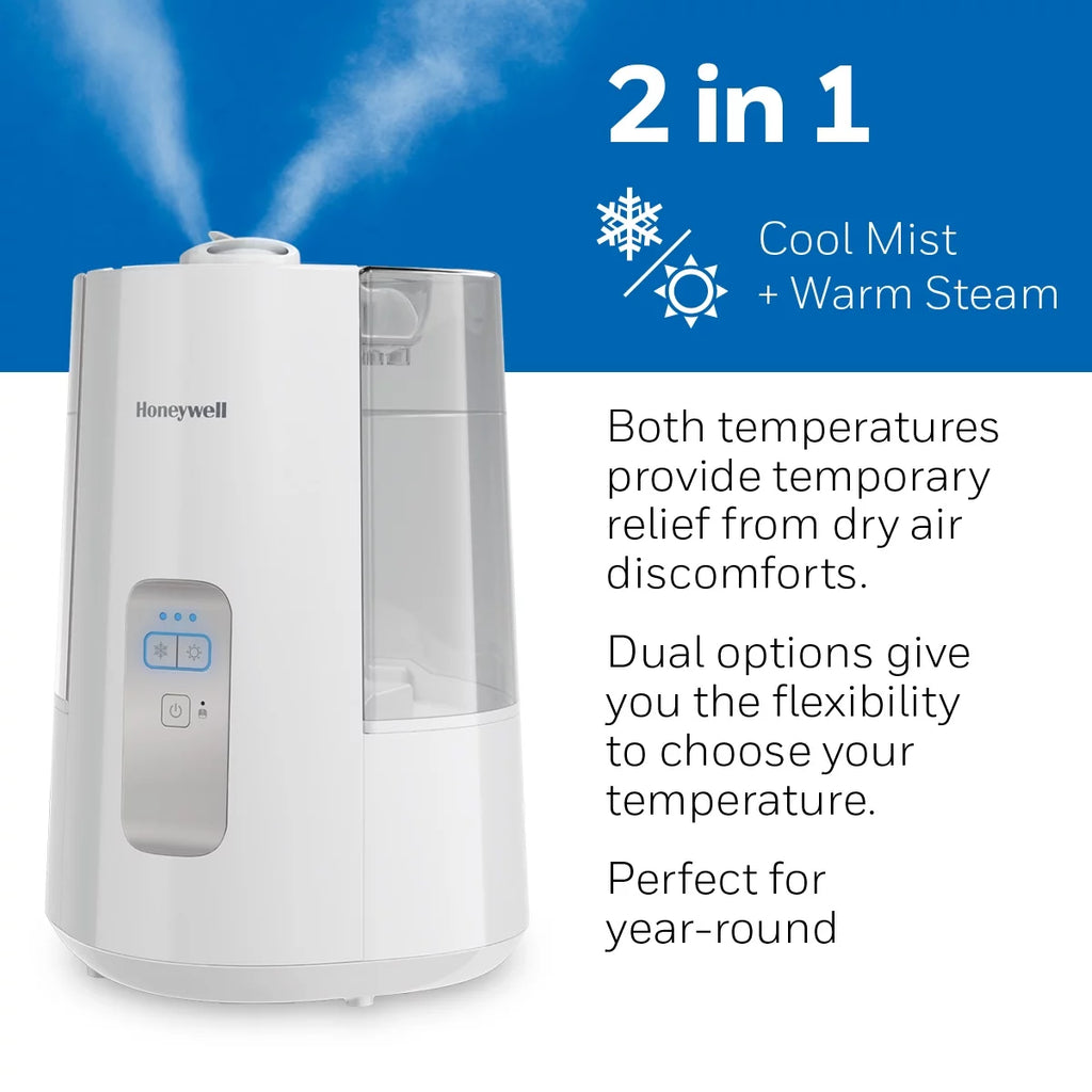 White Cool Warm Mist Humidifier, 600 sq ft W7946