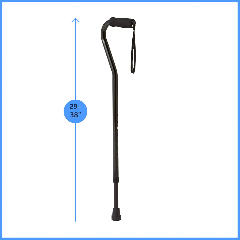 Black Aluminum Offset Walking Cane F179