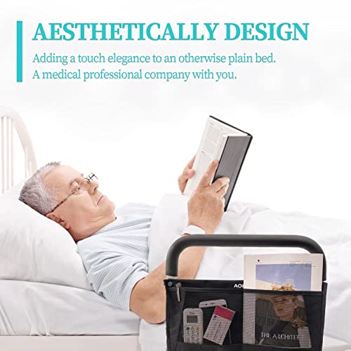 White Adjustable Bed Rail with Storage Pocket J893