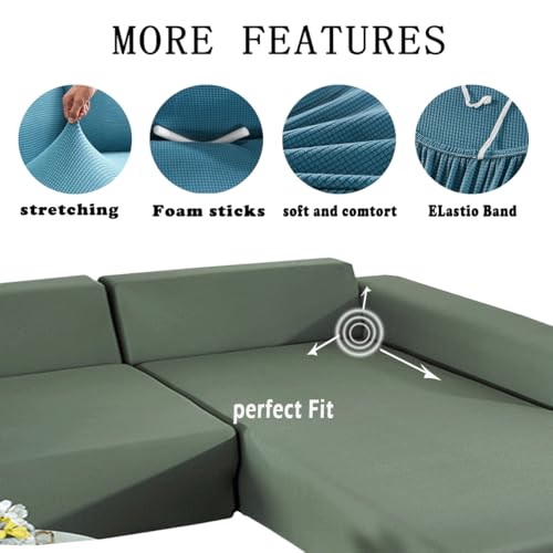 2 pcs Spandex Non Slip Sectional Sofa Covers E842618