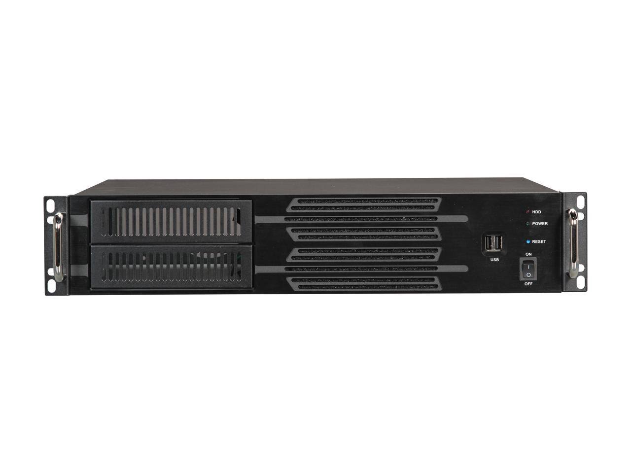 Black Aluminum Steel 2U Rackmount Server Case Y319578