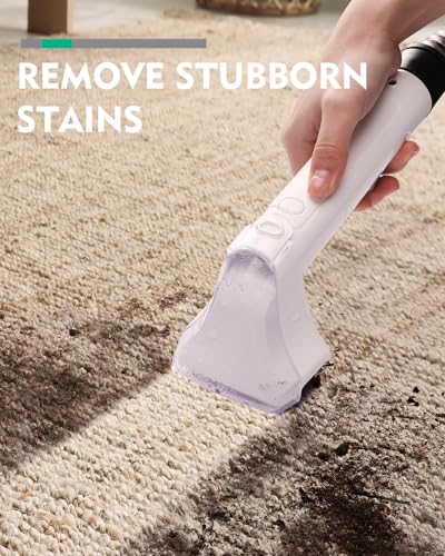 Portable Carpet Spot and Upholstery Cleaner, Lightweight Handheld Deep Cleaner Machine, White & Light Grey S8088
