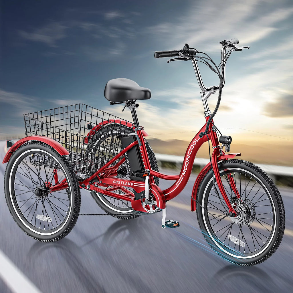 24" 350W 7-Speed Electric Tricycle with Removable Lithium Battery 36V 14.5AH L1410