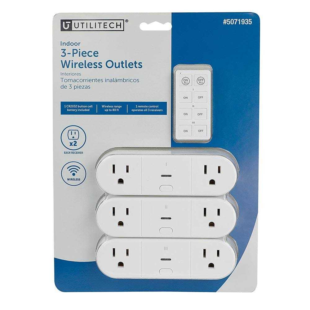 3-Piece Indoor Wireless Outlets with Remote Control M500