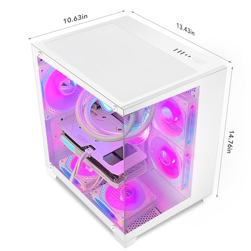 White Gaming PC Desktop with AMD Ryzen 7 5700G, RTX 4060 8GB, 32GB DDR4 RAM, 1TB M.2 PCIE SSD, Windows 11 Pro F615675