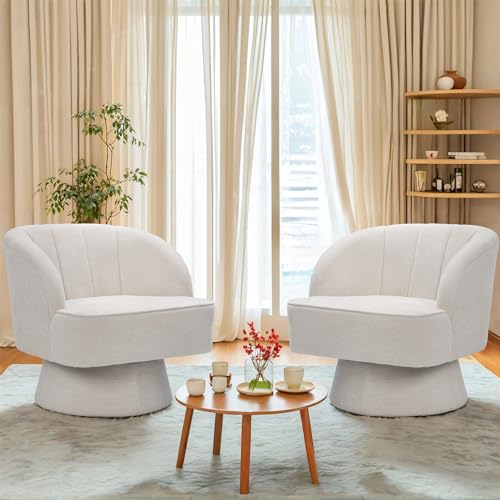 Beige Linen Swivel Accent Chair K848
