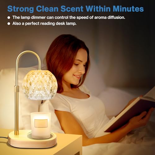 Adjustable Height Dimmable Candle Warmer Lamp with 2 Bulbs Timer A892357