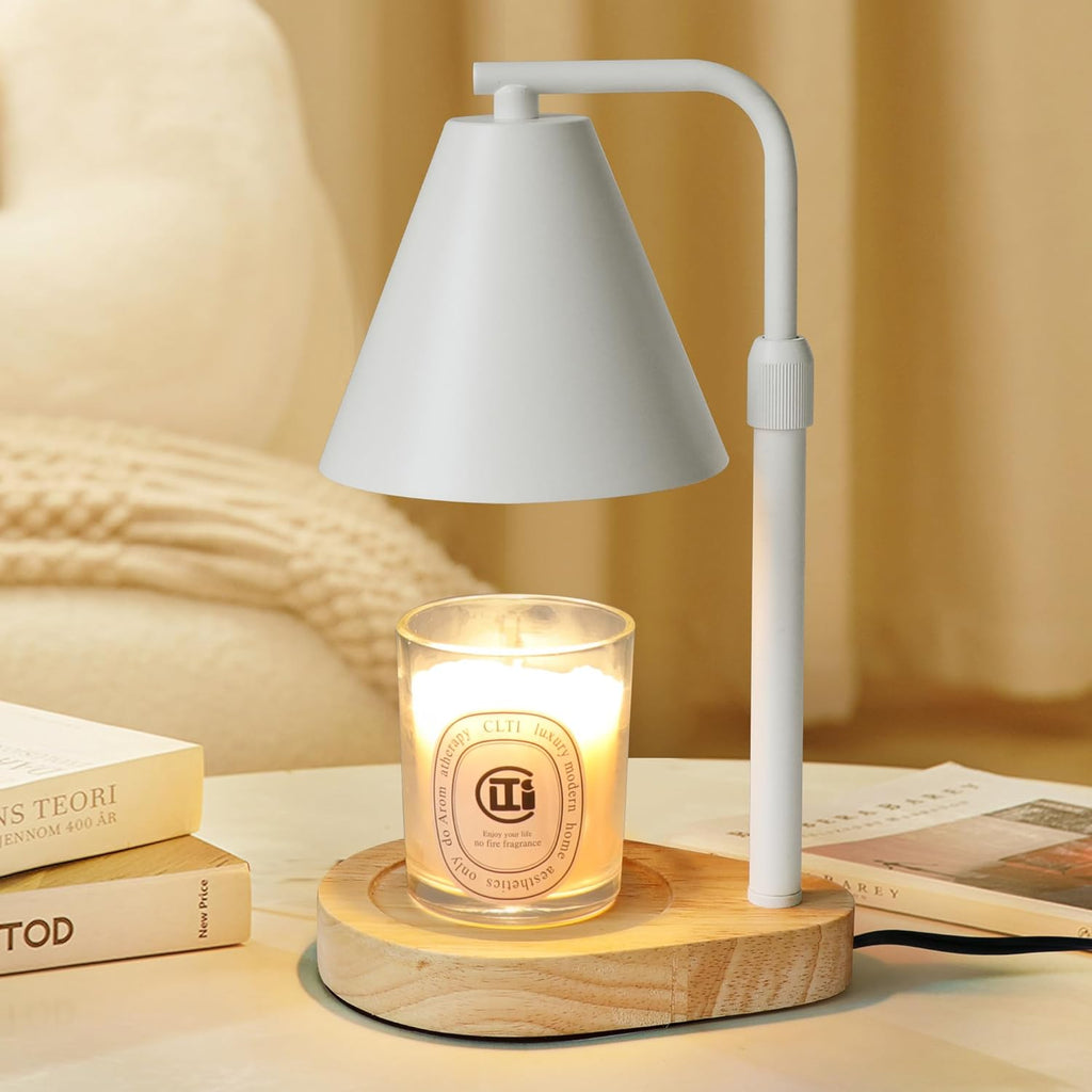 Candle Warmer Lamp with Timer, Adjustable Height Dimmable, 2 Bulbs C28190
