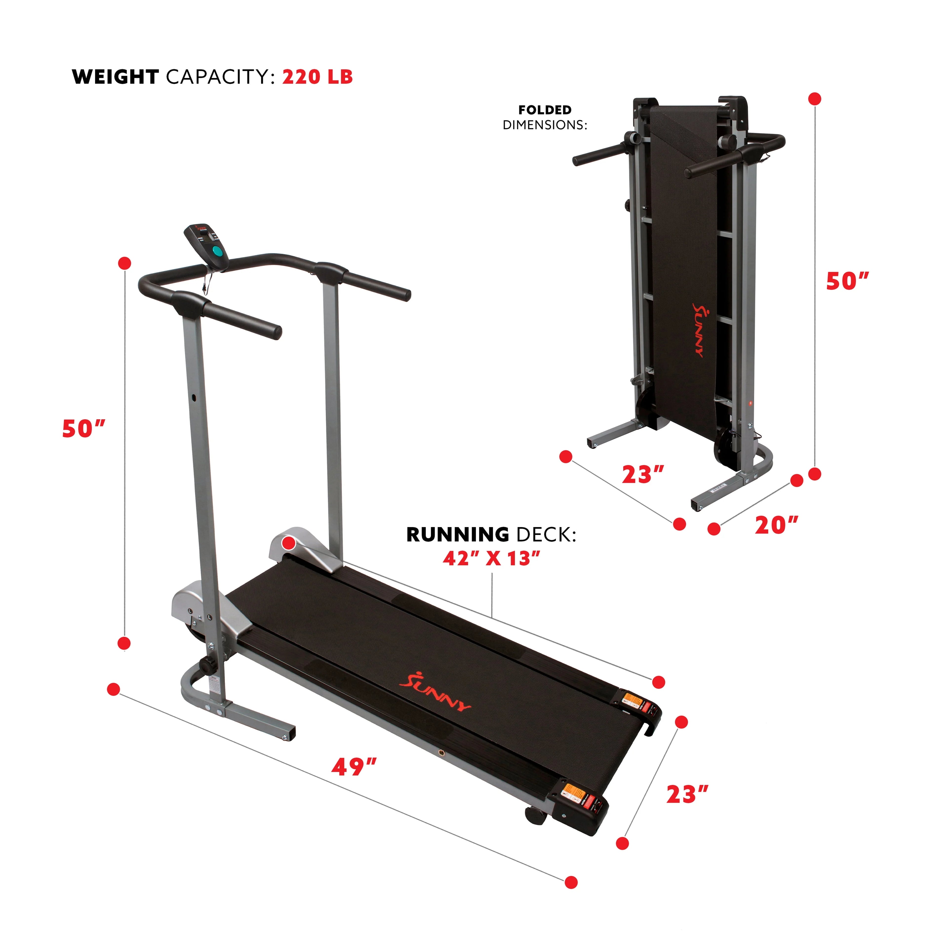 Compact Foldable Manual Treadmill T2858
