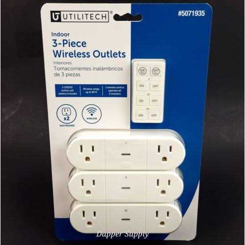 3-Piece Indoor Wireless Outlets with Remote Control M500