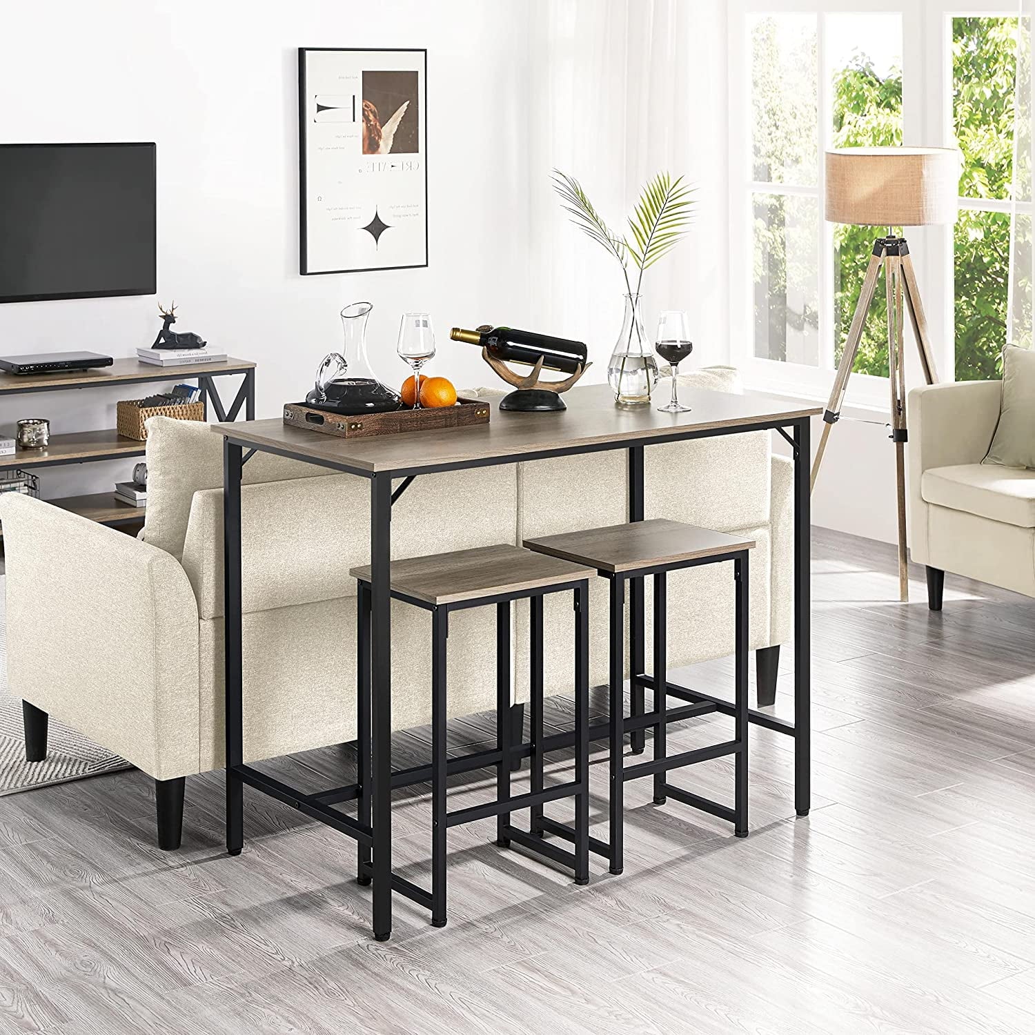 3 Piece Bar Table Set with 2 Bar Stools M133752