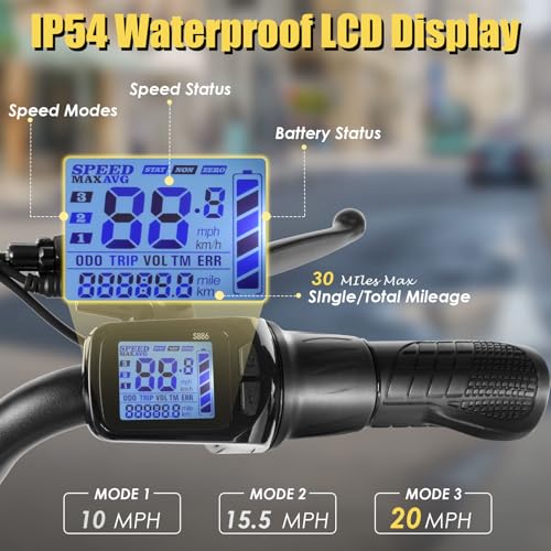 800w Electric Scooter with 20" Fat Tire, 20 MPH Top Speed, 30 Miles Range, Foldable P638