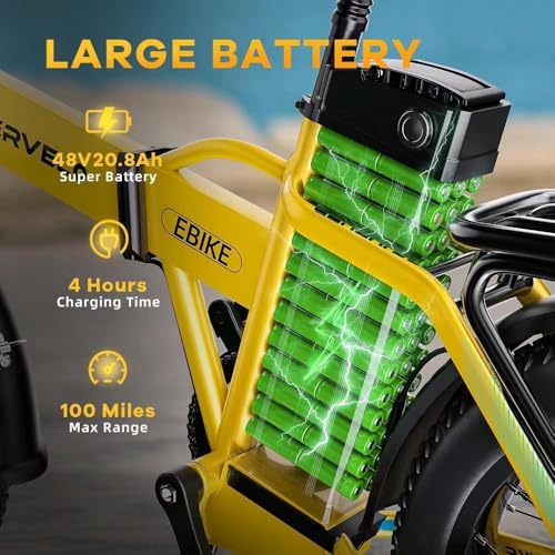 20" Fat Tire 1000W Folding Electric Bike with 48V Removable Battery V63745