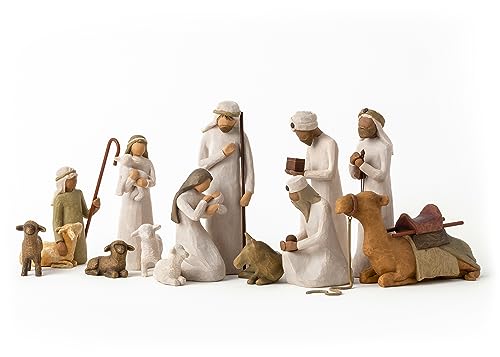 14-piece Nativity Figures with Metal Stars B3108