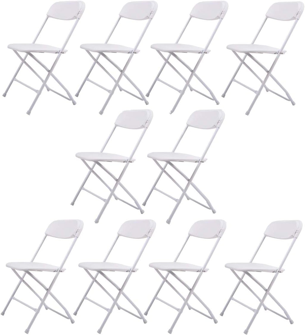 10-Pack White Plastic Folding Chair R575