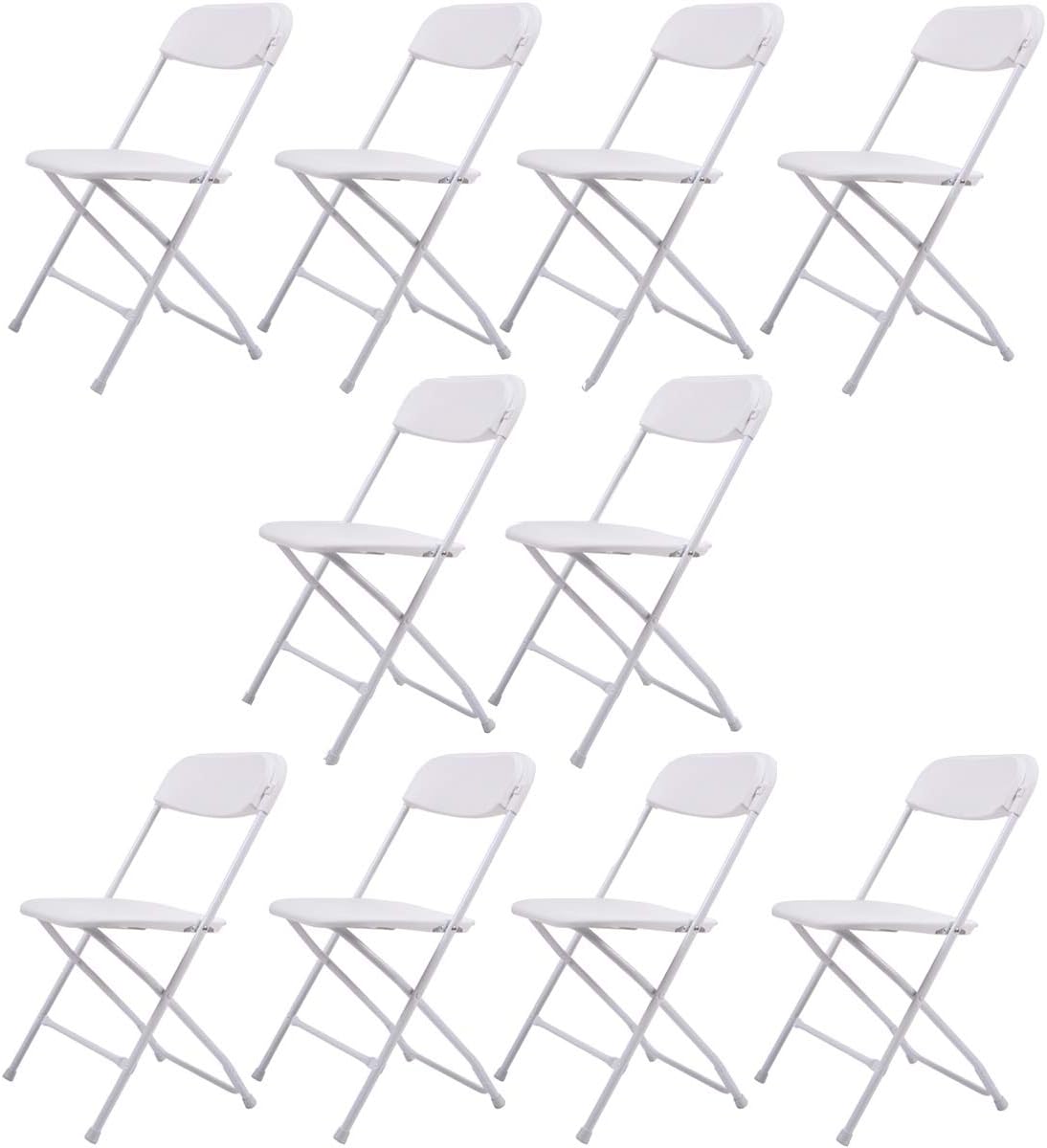 10-Pack White Plastic Folding Chair R575