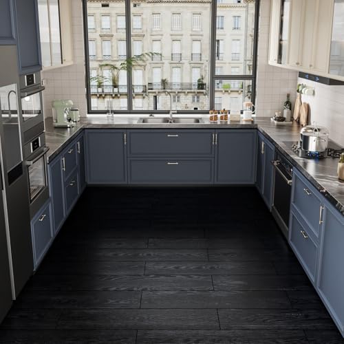 24-Pack Black Vinyl Plank Flooring 6"x36" Self Adhesive D623474