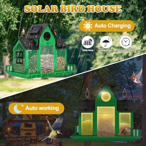 Blue Metal Hanging Bird Feeder L2583