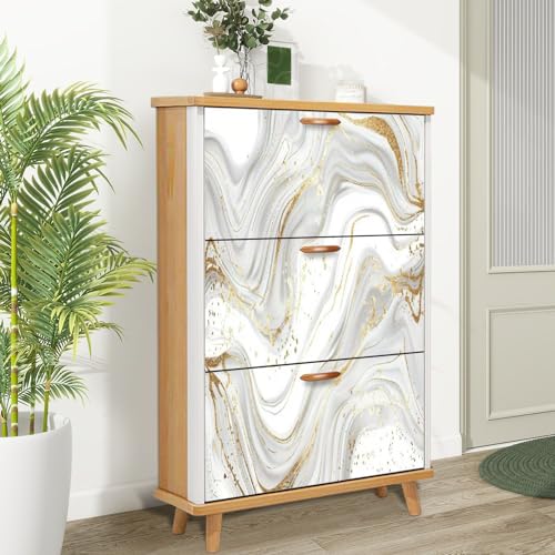 3 Flip Drawers Wooden Shoe Storage Cabinet D105