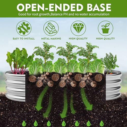 Metal Raised Garden Bed 2Sets Galvanized Planter Box R492