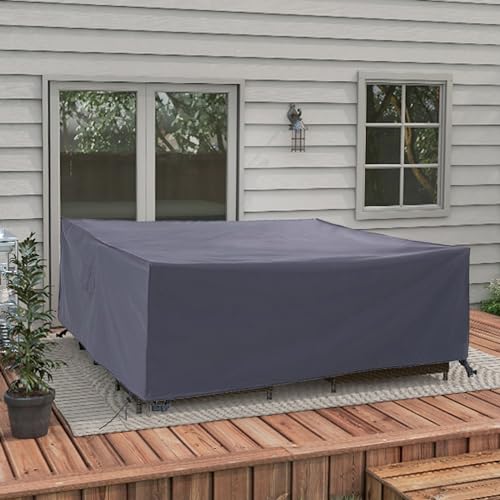600D Waterproof Outdoor Sofa Cover for Rectangle Table and Chair Set D5610