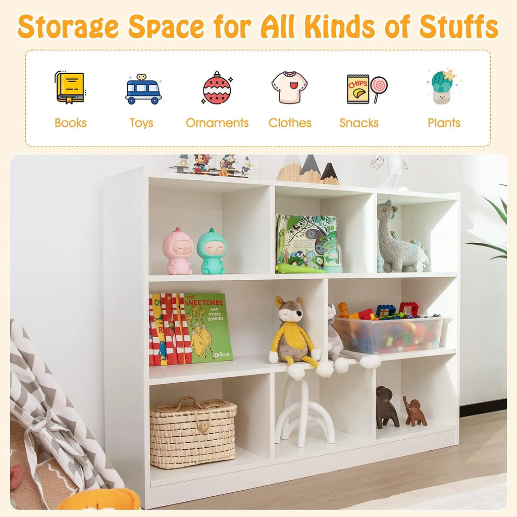 5-Section 2-Tier Wooden Storage Shelf X4269