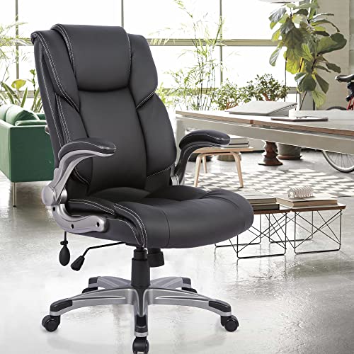 Executive Ergonomic Chair with Bonded Leather, High Back Adjustable Height Q786174