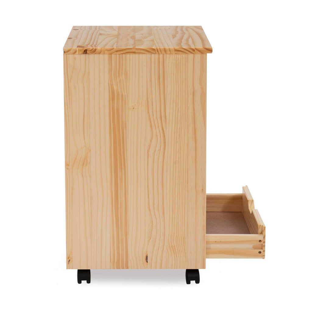 Natural Linon Six Drawer Wide Roll Cart H6579