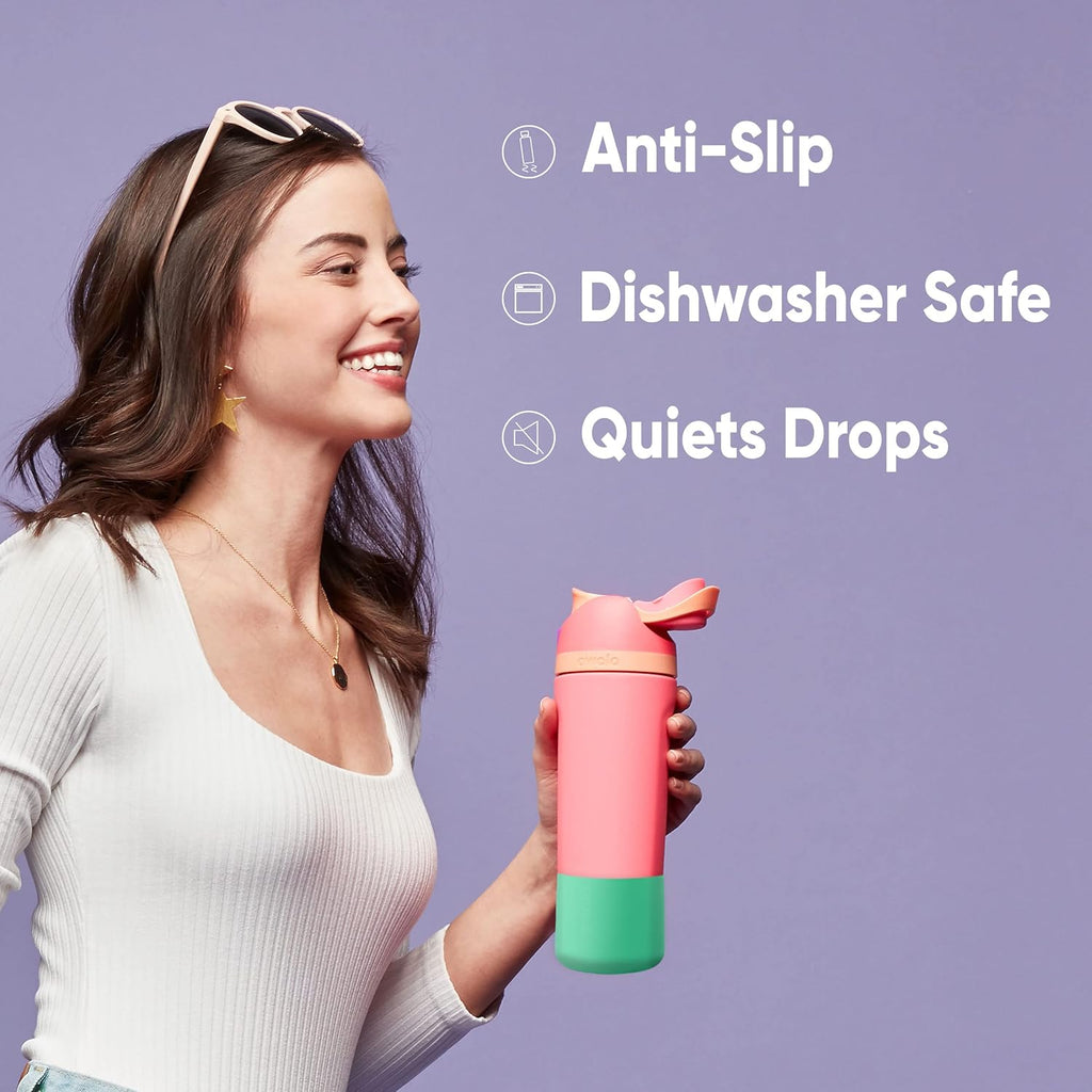Insulated Stainless Steel Water Bottle with Straw and Silicone Boot X700484