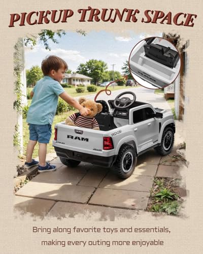 12V Licensed Ram 1500 Ride on Toy with Parent Remote Control (Black) W3402