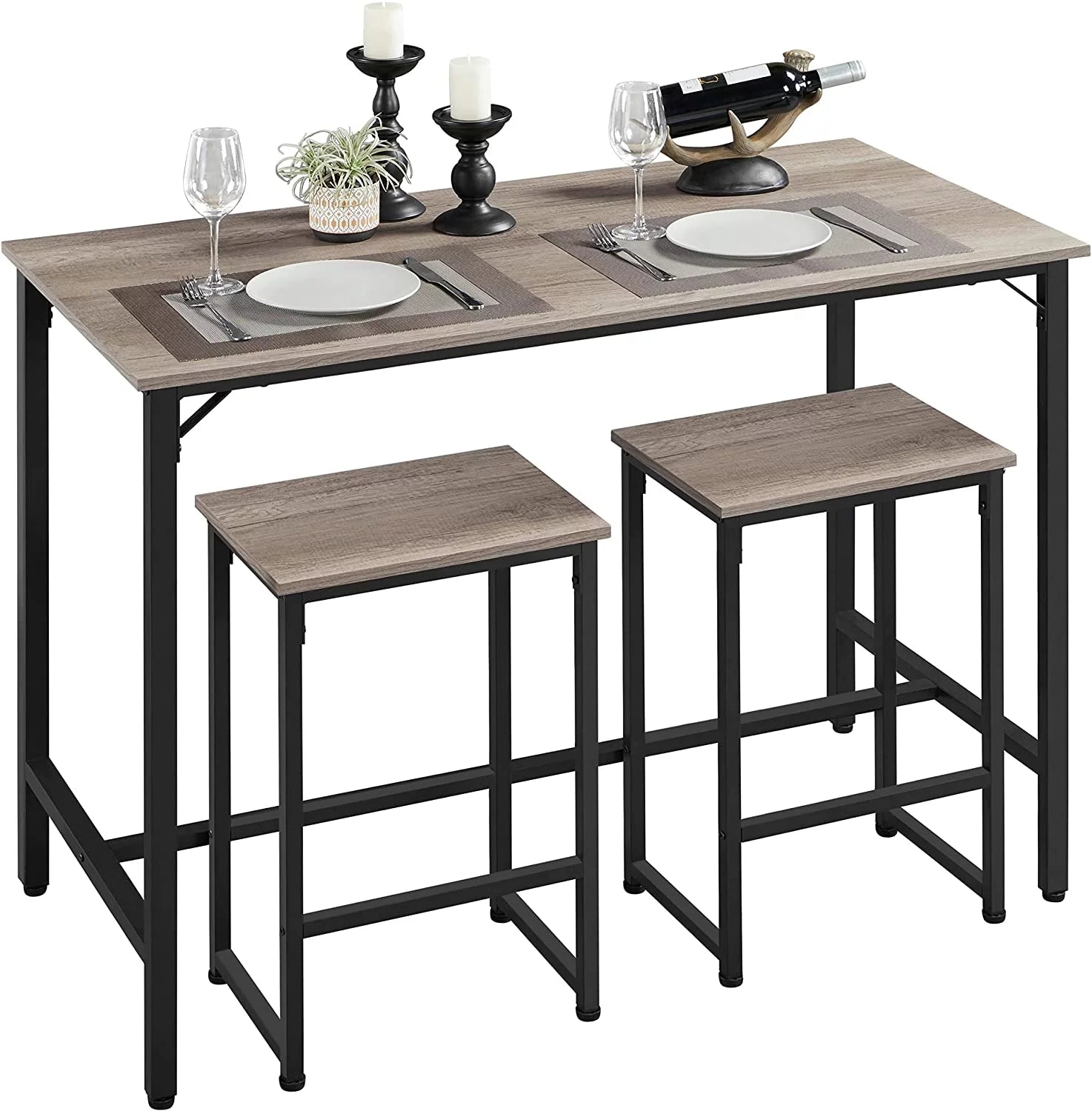 3 Piece Bar Table Set with 2 Bar Stools M133752