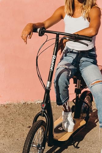 Electric Scooter with Padded Seat, Bamboo Deck, 16" Air-Filled Tires, 500w Motor, Rear-Wheel Drive L35993