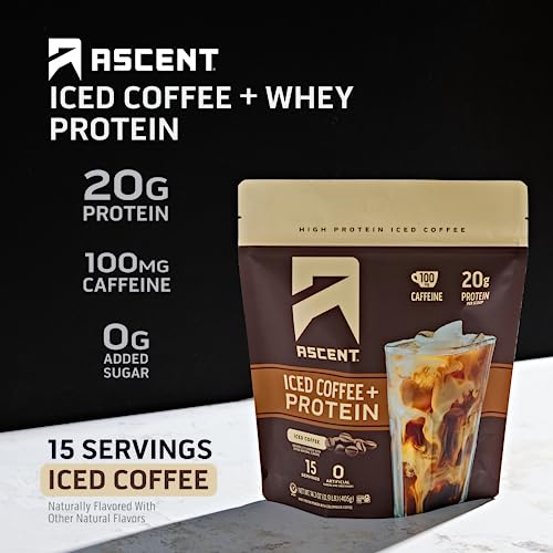 Iced Coffee Protein Powder, 20 g Protein & 100 mg Caffeine, 15 Servings N321676