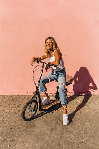 Electric Scooter with Padded Seat, Bamboo Deck, 16" Air-Filled Tires, 500w Motor, Rear-Wheel Drive L35993