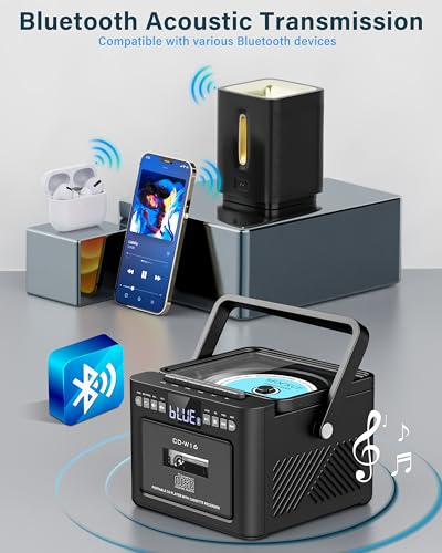Portable Boombox CD Player with Cassette Player and Bluetooth V518951